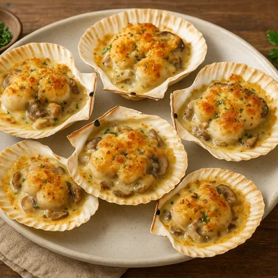 Coquilles Saint-Jacques – gratinierte Jakobsmuscheln