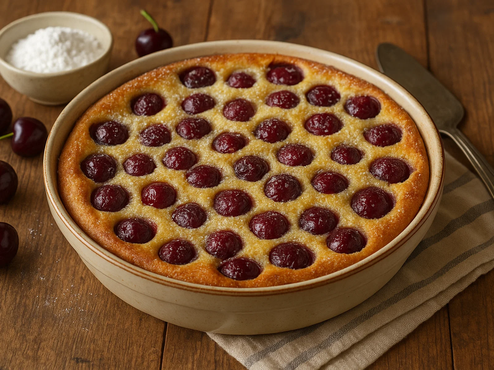 Klassischer Clafoutis mit Kirschen
