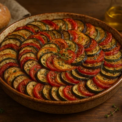 Tian provençal – geschichtetes Ofengemüse aus der Provence