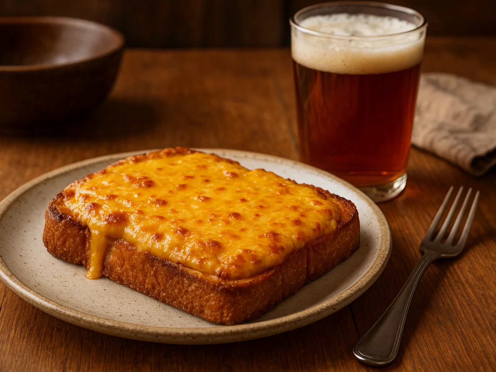 Welsh Rarebit – Überbackener Cheddar-Toast mit Bier