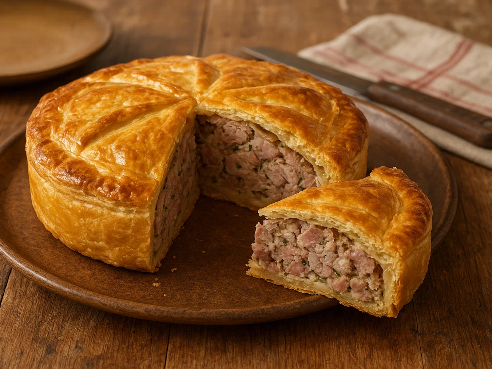 Pâté lorrain – Blätterteigpastete mit mariniertem Fleisch