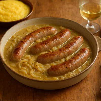 Diots au vin blanc – Savoyer Würste in Weißwein geschmort