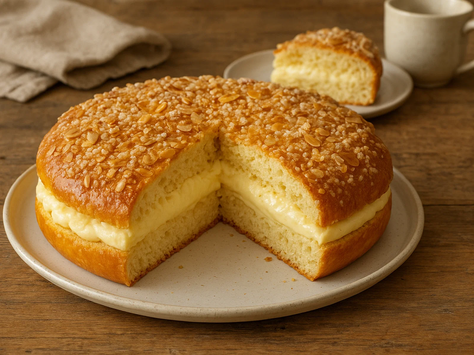 Tarte tropézienne – gefüllte Brioche-Torte aus Saint-Tropez