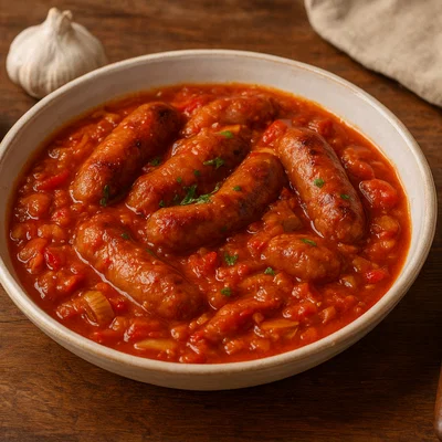 Rougail Saucisse – Wurst in Tomaten-Ingwer-Soße
