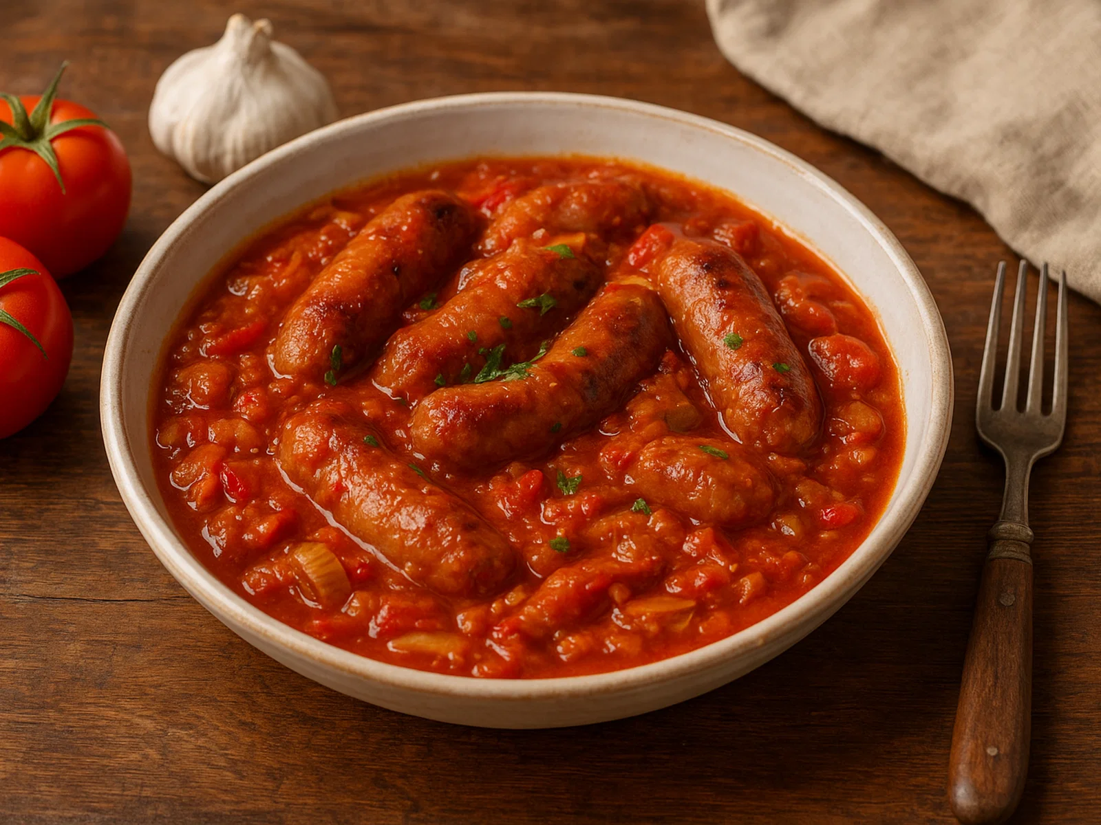 Rougail Saucisse – Wurst in Tomaten-Ingwer-Soße