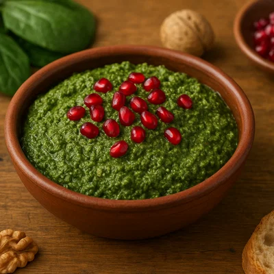 Ispanakhis Pkhali – Georgische Spinat-Walnuss-Paste