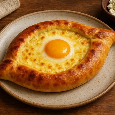 Guruli Khachapuri – Halbmond-Käsebrot mit Ei