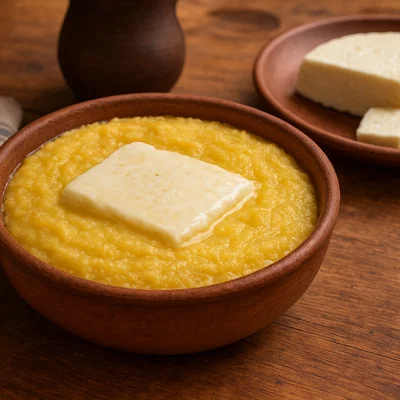 Ghomi da Sulguni – Georgischer Maisbrei mit frischem Sulguni