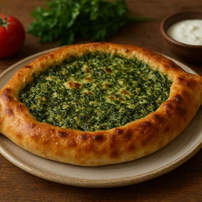 Pkhlovani – Georgisches Brot mit Blattgemüse und Käse