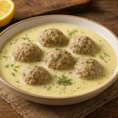 Youvarlakia – Griechische Hack-Reis-Bällchen in Avgolemono-Suppe