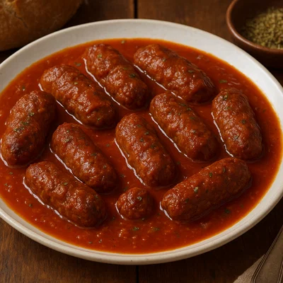Soutzoukakia – längliche Hackröllchen in Tomatensoße nach Smyrna-Art