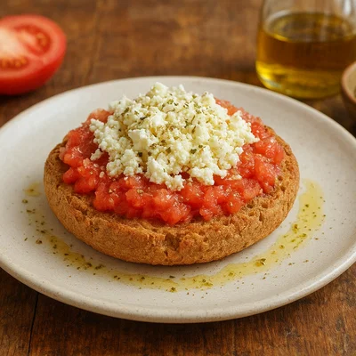 Dakos – kretischer Gerstenzwieback mit Tomate und Mizithra