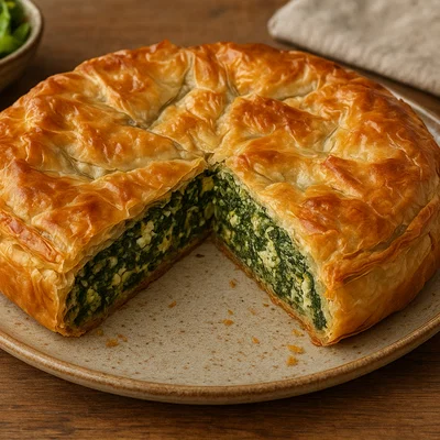 Spanakopita – Griechische Spinat-Feta-Pastete mit Blätterteig
