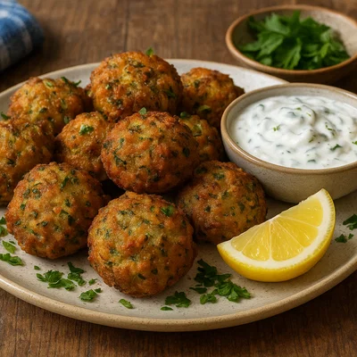 Kolokithokeftedes – Griechische Zucchini-Feta-Bällchen