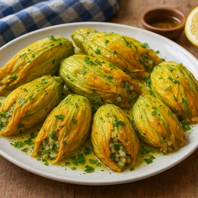 Kolokithoanthoi gemistoi – gefüllte Zucchiniblüten