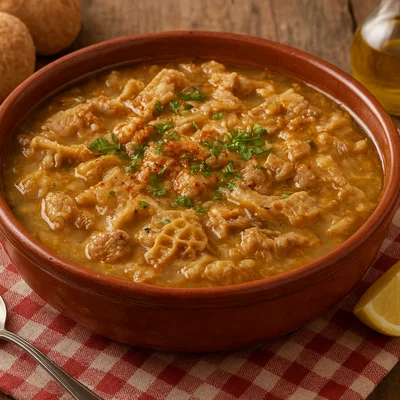 Griechische Patsas – kräftige Kuttel-Knoblauch-Suppe