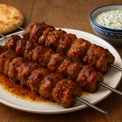 Kontosouvli – große griechische Fleischspieße vom Drehgrill