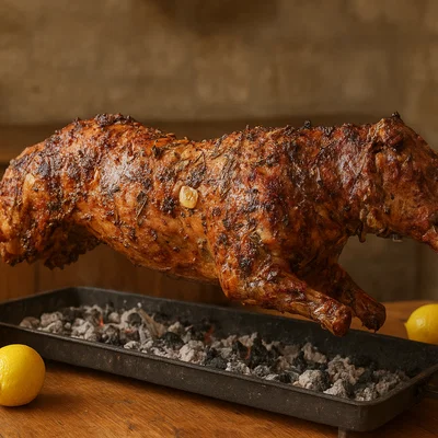 Arni Souvlas – Ganzes Lamm am Spieß