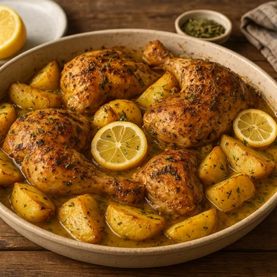 Kotopoulo Riganato – Griechisches Zitronen‑Oregano‑Brathähnchen