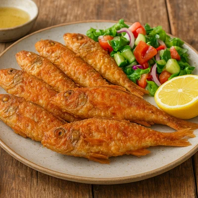 Barbounia tiganita – knusprig frittierte Rotbarben