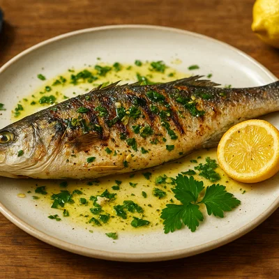 Lavraki sti schara – Griechischer gegrillter Wolfsbarsch