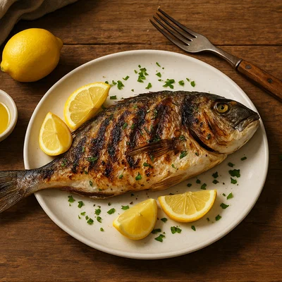 Tsipoura sti schara – gegrillte Goldbrasse nach griechischer Art