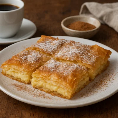 Bougatsa – Griechischer Filoteig mit Grießcreme aus Thessaloniki