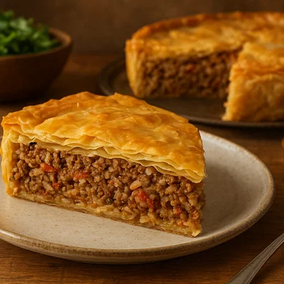Kreatopita – Griechische Fleisch-Reis-Pastete