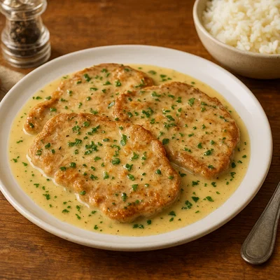 Sofrito – Kalbsschnitzel in Weißwein-Knoblauch-Soße aus Korfu