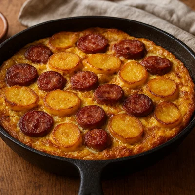 Froutalia – Andros-Bauernomelett mit Kartoffeln und Wurst