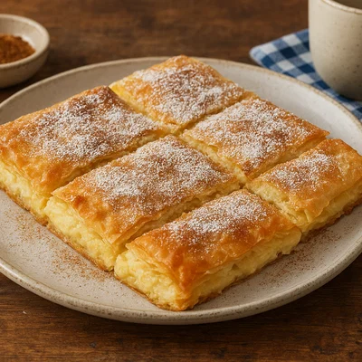 Bougatsa glykia – Süße griechische Grießcreme im Filoteig