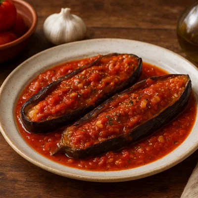 Skordostoumbi – Auberginen in Knoblauch-Tomatensoße
