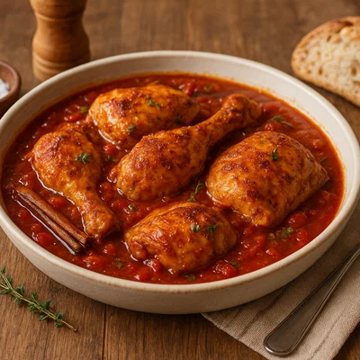 Kotopoulo Kapama – Hähnchen in Zimt-Tomaten-Soße