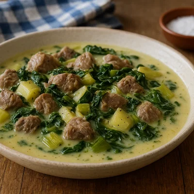 Frkasia – Lamm mit Lauch, Wildgrün und Avgolemono