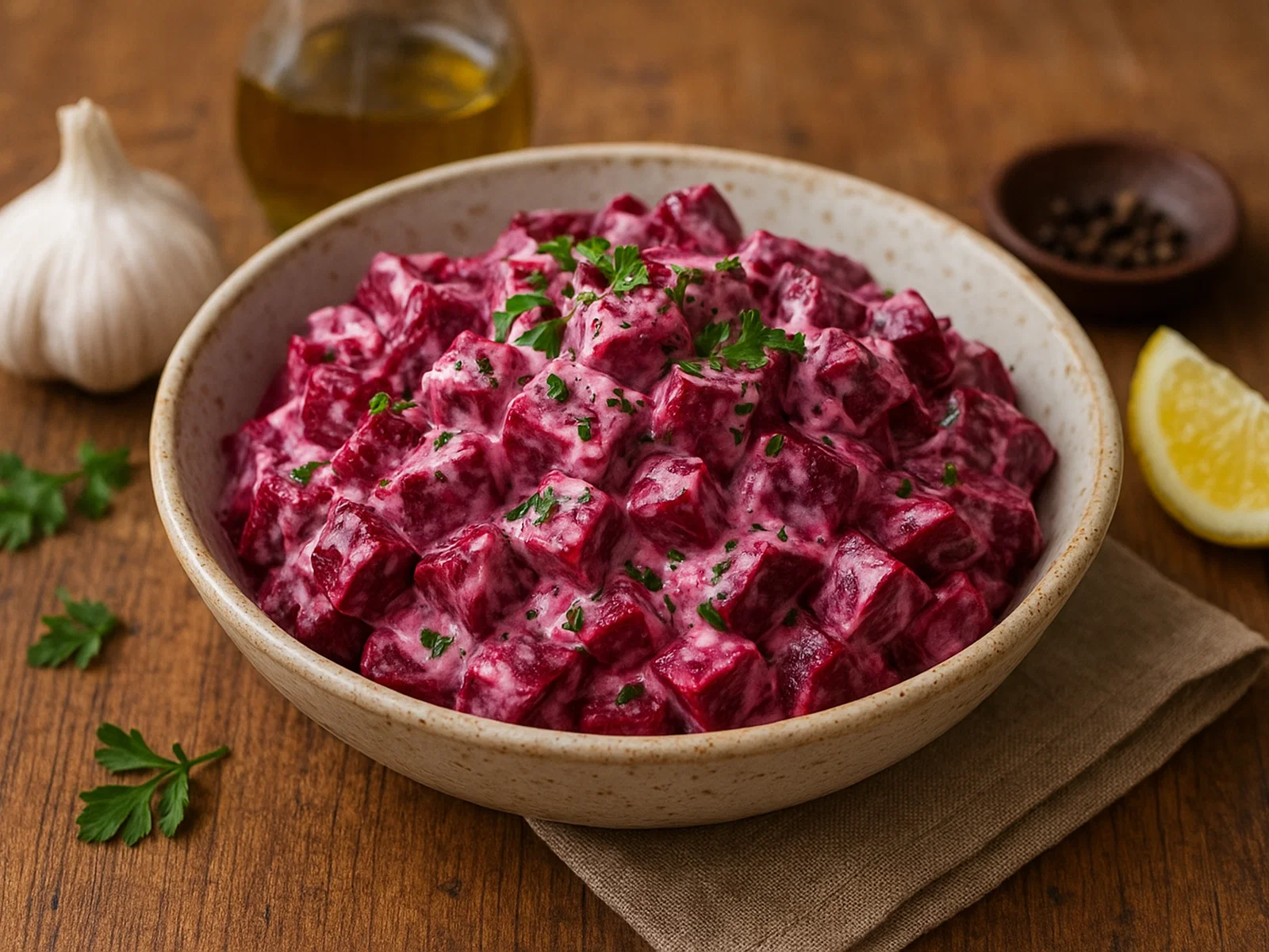 Pantzarosalata – Griechischer Rote-Bete-Salat mit Knoblauch