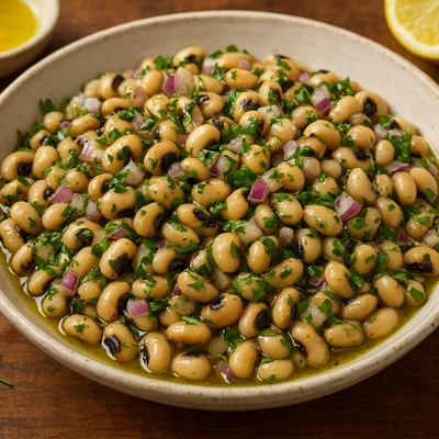 Fasolia Mavromatika – Griechischer Schwarzaugenbohnen-Salat