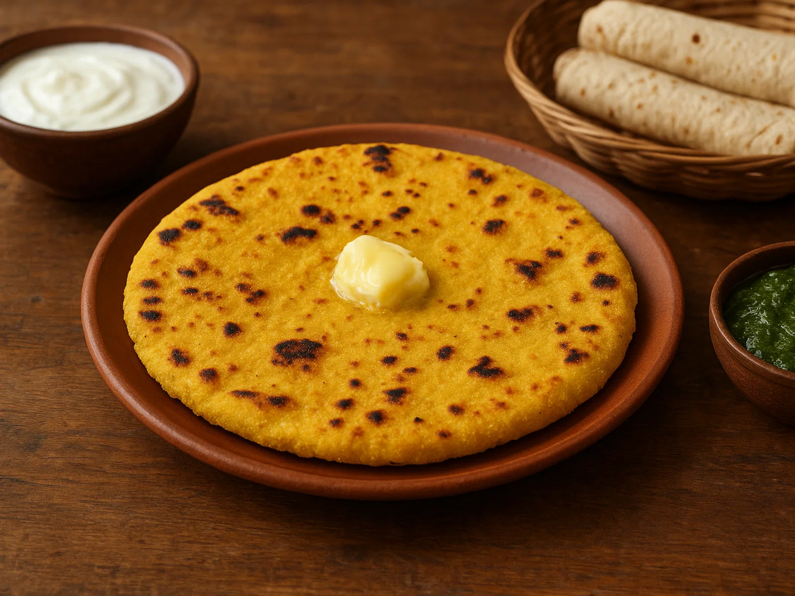 Makki di Roti (Punjabi-Maismehl-Fladenbrot)