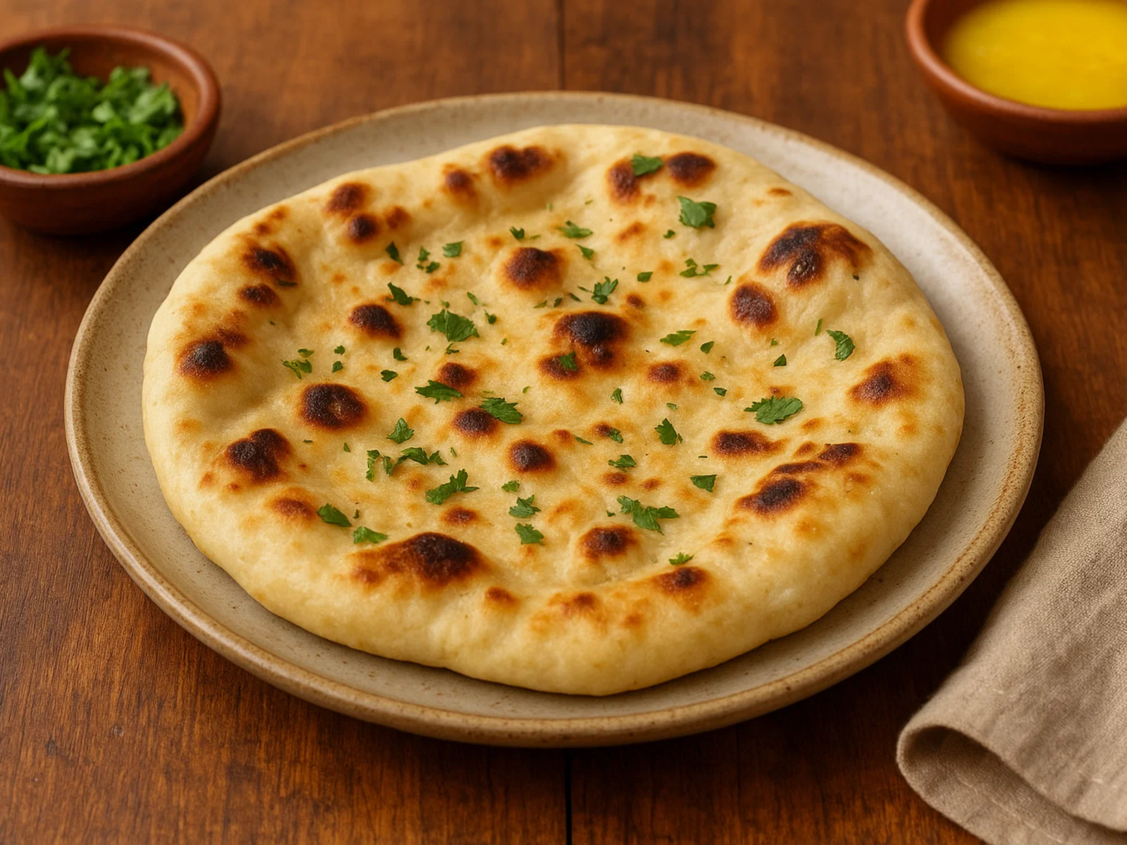 Naan – indisches Fladenbrot aus der Pfanne oder vom Grill