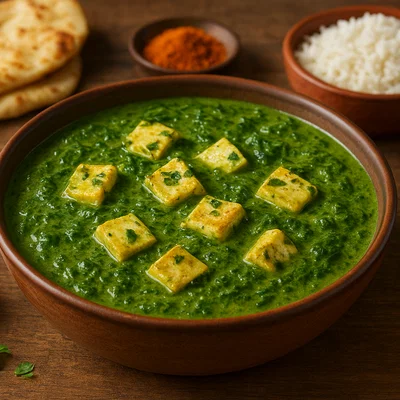 Palak Paneer – Indischer Frischkäse in cremiger Spinatsauce