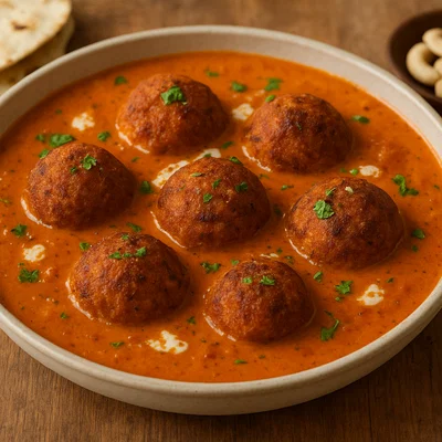 Malai Kofta – Gemüse-Käse-Bällchen in cremiger Tomaten-Sahnesoße