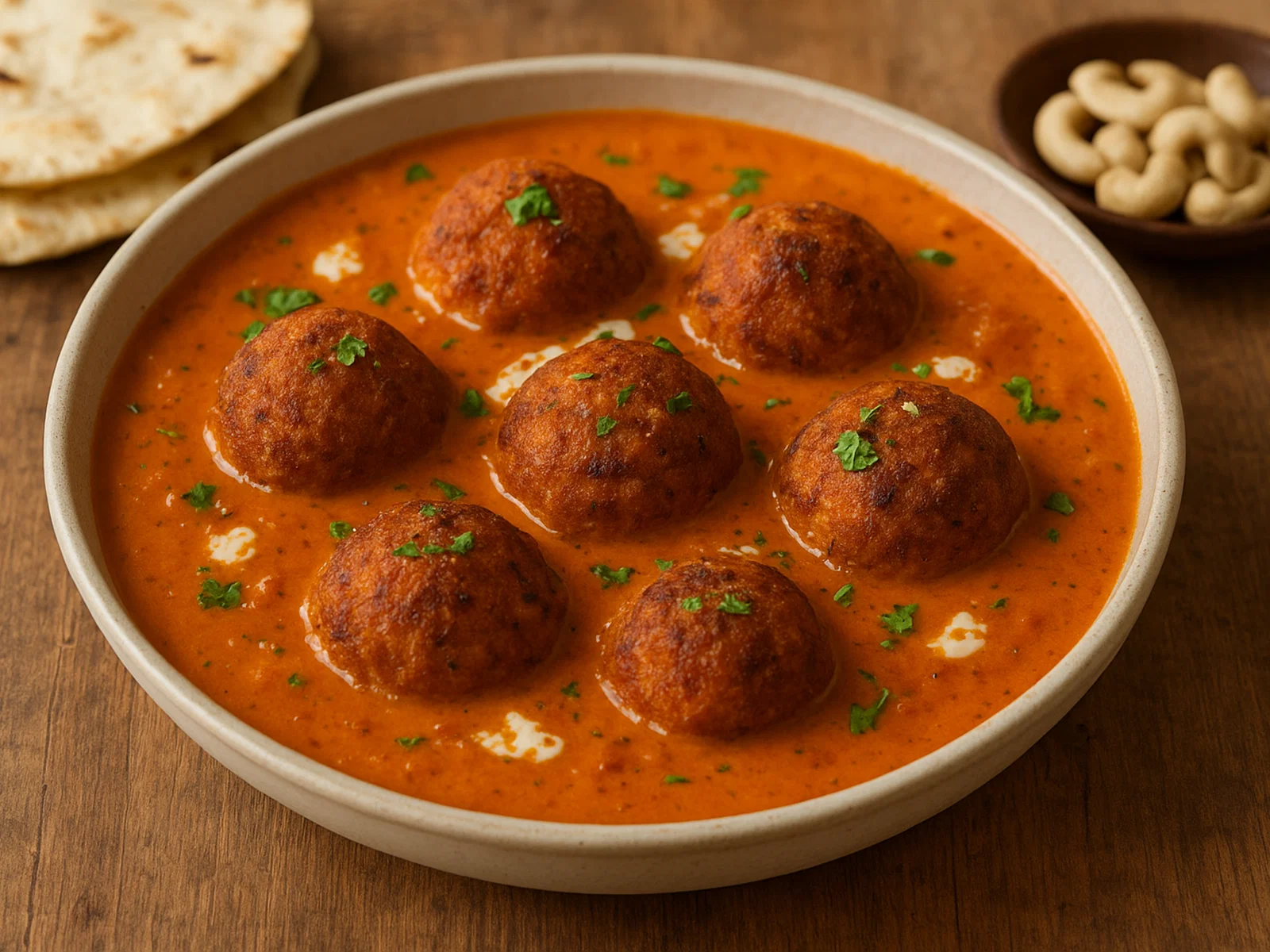 Malai Kofta – Gemüse-Käse-Bällchen in cremiger Tomaten-Sahnesoße