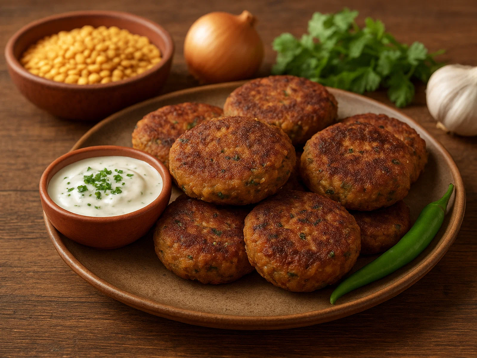 Shami Kebab – Gebratene Hack-Linsen-Frikadellen