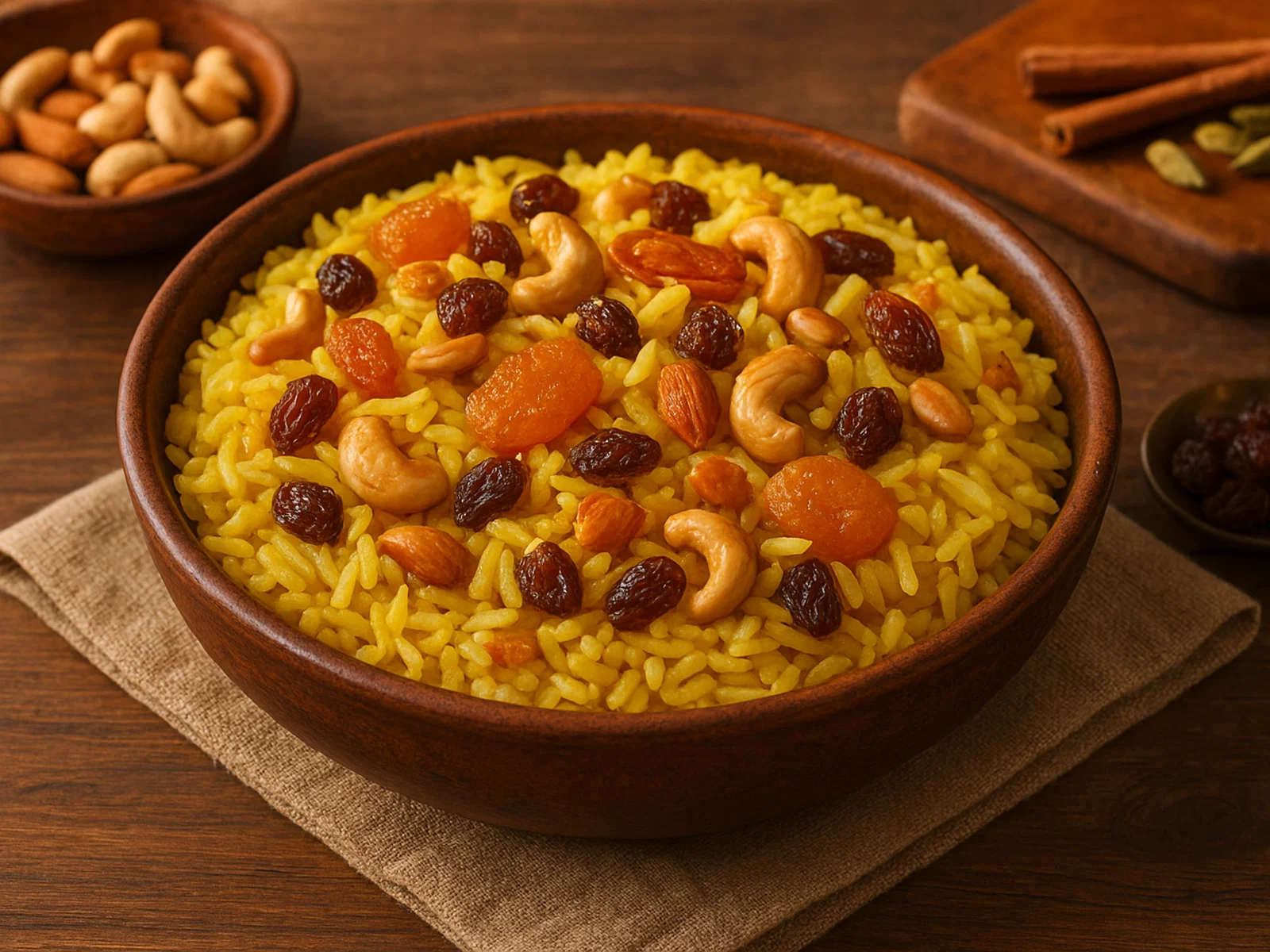 Modur Pulav – Süßer Safranreis mit Nüssen