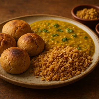 Dal Baati Churma – Rajasthani Tellergericht