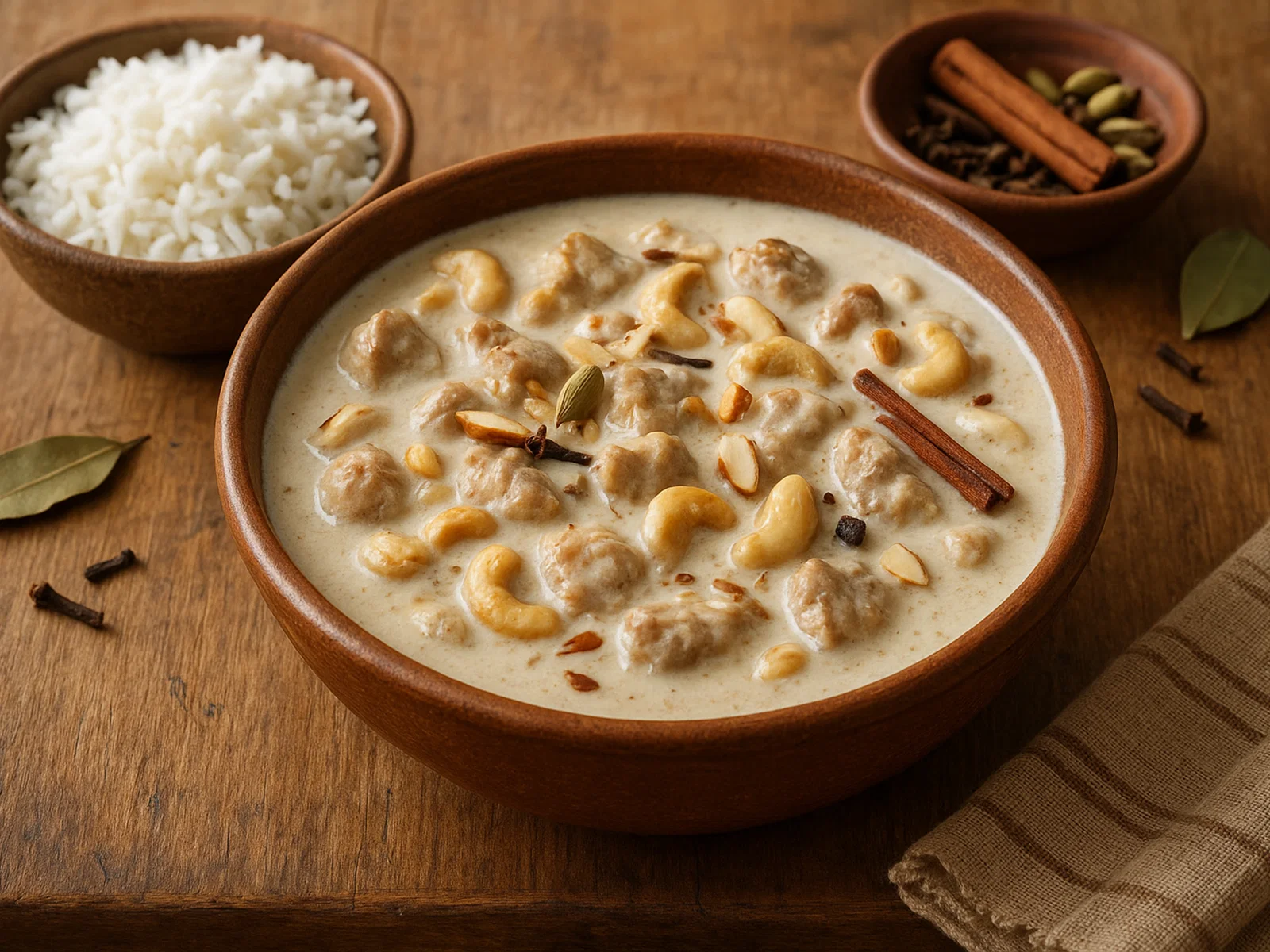 Safed Maas – mildes weißes Lammcurry mit Nüssen und Joghurt