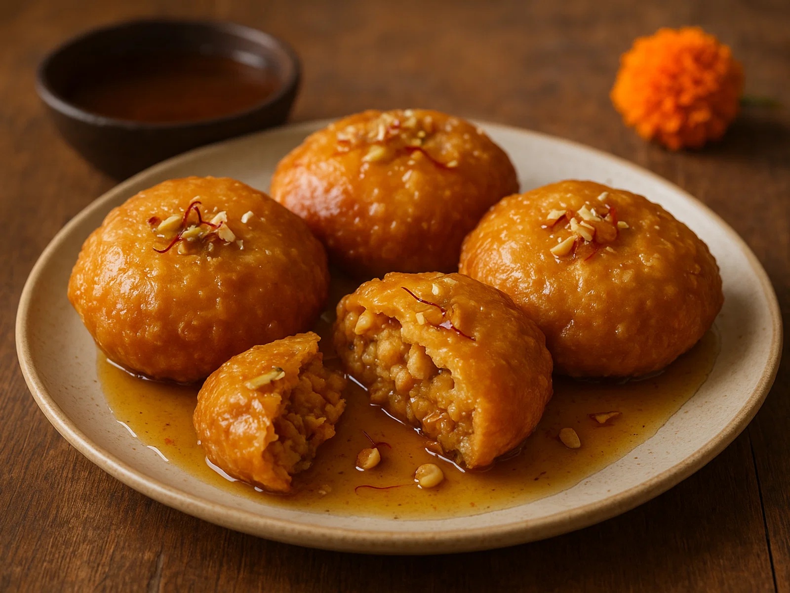 Mawa Kachori (gefüllte indische Süßspeise)