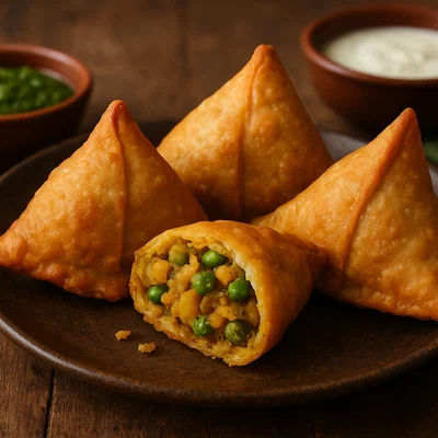 Samosa mit würziger Kartoffel-Erbsen-Füllung
