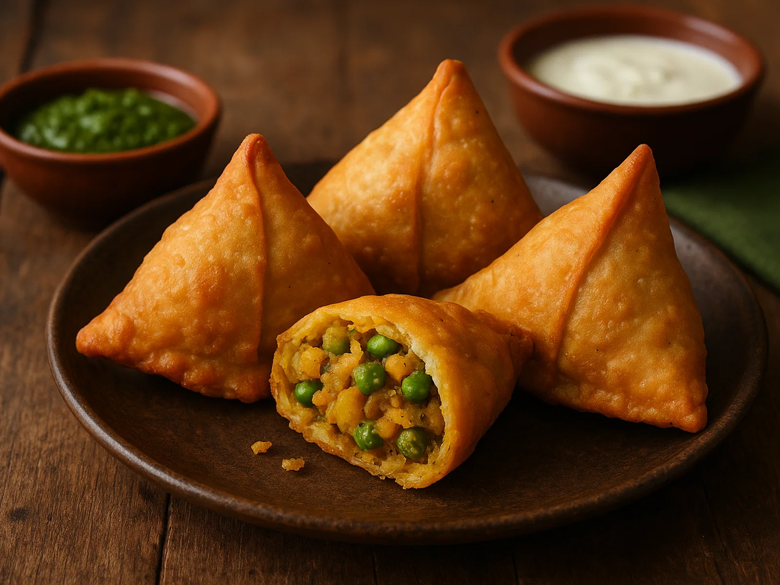 Samosa mit würziger Kartoffel-Erbsen-Füllung