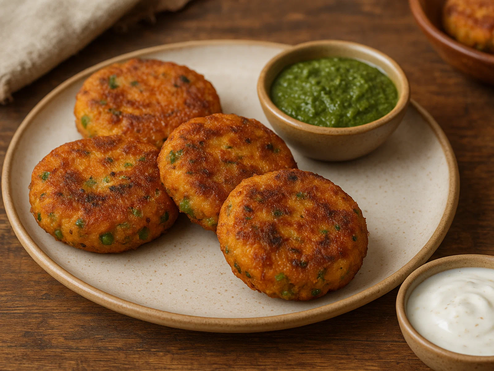 Aloo Tikki – Indische Kartoffelfrikadellen