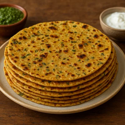 Gujarati Thepla – dünnes gewürztes Fladenbrot mit Bockshornklee